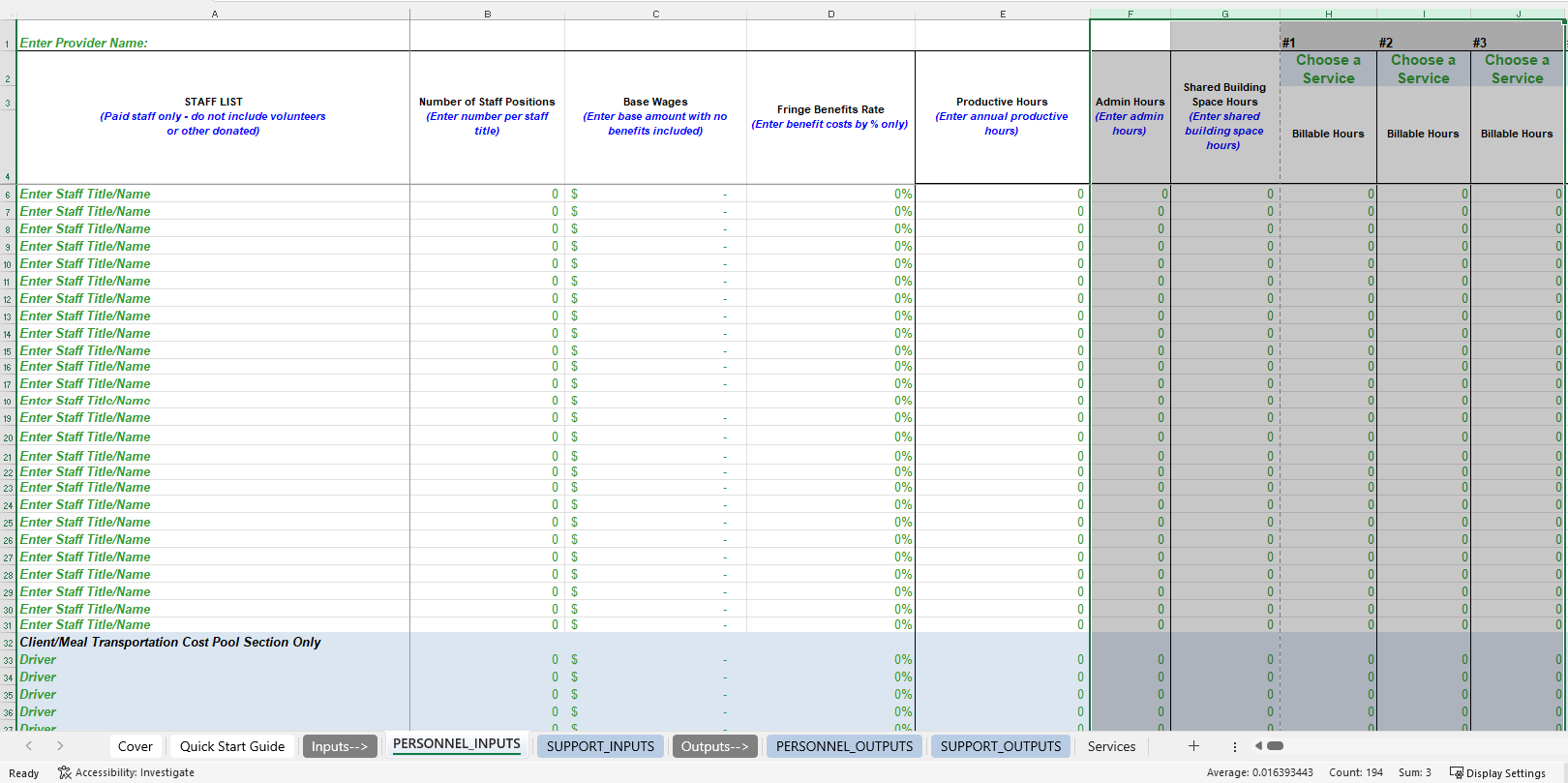appendix g 5 providers input produtive hrs sheet