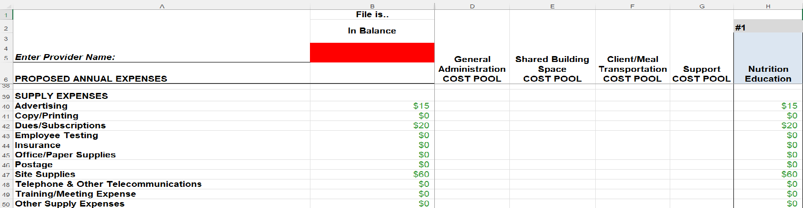 appendix g 5 supply expenses